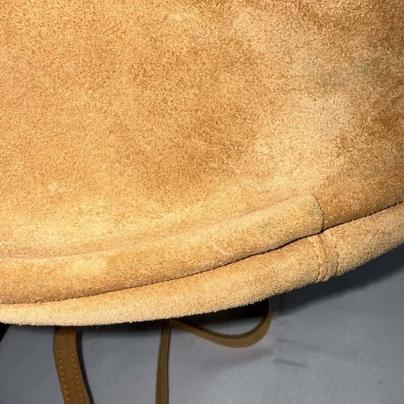 OLIVEVE EMILIA SMALL TOP HANDLE CROSSBODY BAG PURSE BROWN TAN ITALIAN SUEDE - Picture 8 of 16